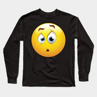 Confused Smiley Face Emoticon Long Sleeve T-Shirt